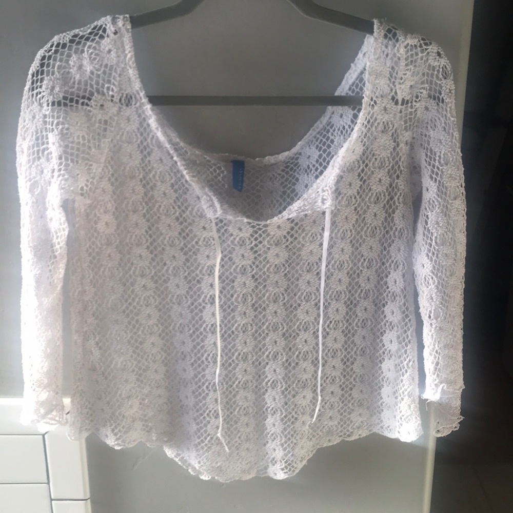 White Lace Crop Top